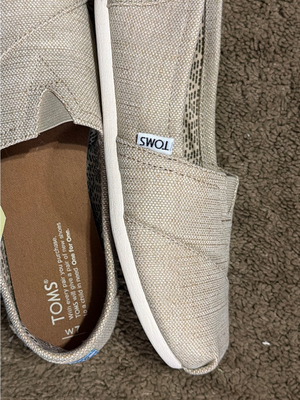 Toms Slip-On Espadrille Flats in Beige Canvas - Picture 2 of 10